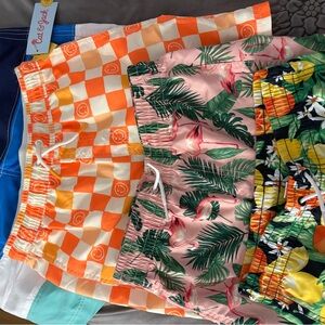 Old Navy Orange and Pink Swim Trunks Vibrant Summer Style